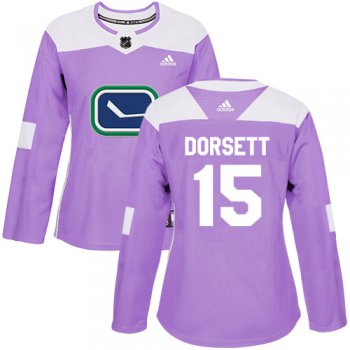 Adidas Vancouver Canucks #15 Derek Dorsett Purple Authentic Fights Cancer Women's Stitched NHL Jersey