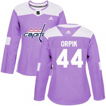Adidas Washington Capitals #44 Brooks Orpik Purple Authentic Fights Cancer Women's Stitched NHL Jersey