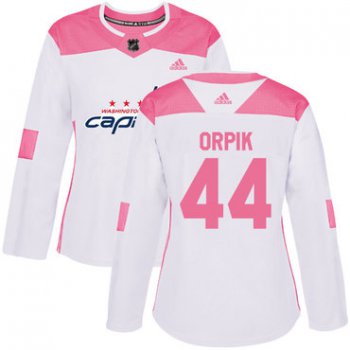 Adidas Washington Capitals #44 Brooks Orpik White Pink Authentic Fashion Women's Stitched NHL Jersey