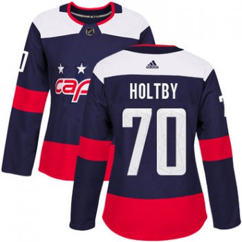 Adidas Washington Capitals #70 Braden Holtby Navy Authentic 2018 Stadium Series Women's Stitched NHL Jersey