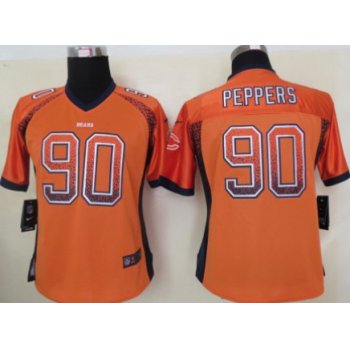 Chicago Bears #90 Julius Peppers Drift Fashion Orange Womens Jersey