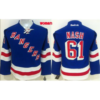 New York Rangers #61 Rick Nash Light Blue Womens Jersey