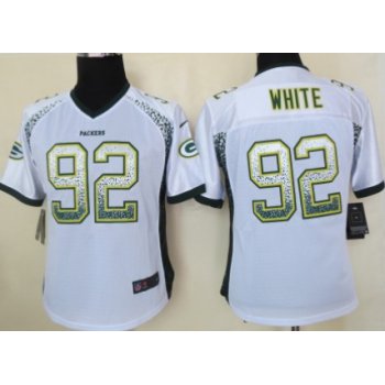 Nike Green Bay Packers #92 Reggie White Drift Fashion White Womens Jersey