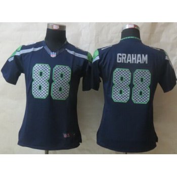 Nike Seattle Seahawks #88 Jimmy Graham Navy Blue Limited Womens Jersey