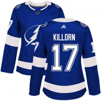 didas Tampa Bay Lightning #17 Alex Killorn Blue Home Authentic Women's Stitched NHL Jersey