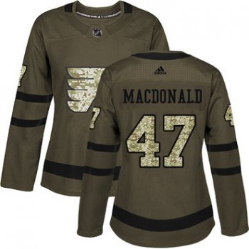 Adidas Philadelphia Flyers #47 Andrew MacDonald Green Salute to Service Women's Stitched NHL Jersey
