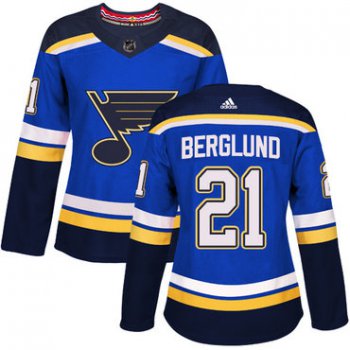 Adidas St.Louis Blues #21 Patrik Berglund Blue Home Authentic Women's Stitched NHL Jersey