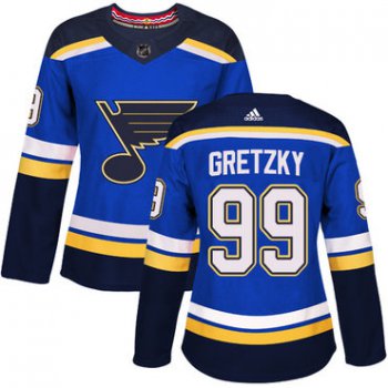 Adidas St.Louis Blues #99 Wayne Gretzky Blue Home Authentic Women's Stitched NHL Jersey