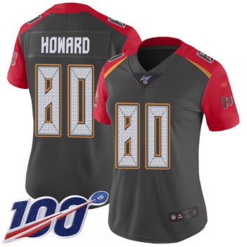 Buccaneers #80 O. J. Howard Gray Women's Stitched Football Limited Inverted Legend 100th Season Jersey
