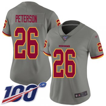 Redskins #26 Adrian Peterson Gray Women's Stitched Football Limited Inverted Legend 100th Season Jersey