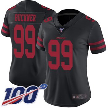 Nike 49ers #99 DeForest Buckner Black Alternate Women's Stitched NFL 100th Season Vapor Limited Jersey