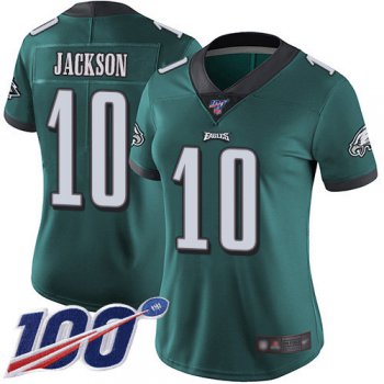 Nike Eagles #10 DeSean Jackson Midnight Green Team Color Women's Stitched NFL 100th Season Vapor Limited Jersey