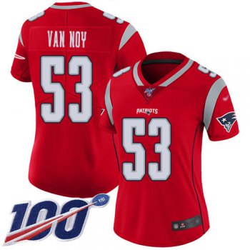 Nike Patriots #53 Kyle Van Noy Red Women's Stitched NFL Limited Inverted Legend 100th Season Jersey