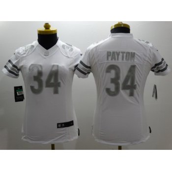 Nike Chicago Bears #34 Walter Payton Platinum White Limited Womens Jersey