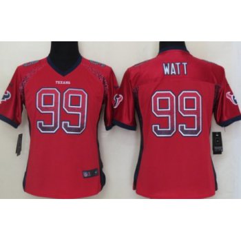 Nike Houston Texans #99 J.J. Watt Drift Fashion Red Womens Jersey