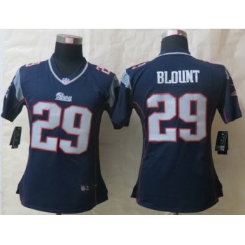 Nike New England Patriots #29 LeGarrette Blount Blue Game Womens Jersey