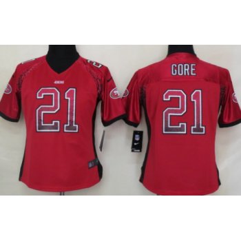 Nike San Francisco 49ers #21 Frank Gore Drift Fashion Red Womens Jersey