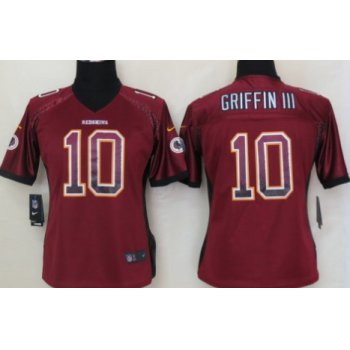 Nike Washington Redskins #10 Robert Griffin III Drift Fashion Red Womens Jersey