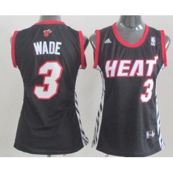 Miami Heat #3 Dwyane Wade Black Womens Jersey