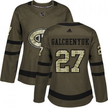 Adidas Montreal Canadiens #27 Alex Galchenyuk Green Salute to Service Women's Stitched NHL Jersey