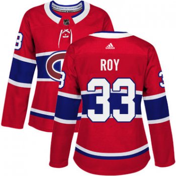 Adidas Montreal Canadiens #33 Patrick Roy Red Home Authentic Women's Stitched NHL Jersey