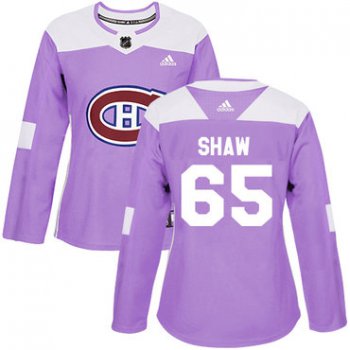 Adidas Montreal Canadiens #65 Andrew Shaw Purple Authentic Fights Cancer Women's Stitched NHL Jersey