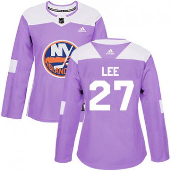 Adidas New York Islanders #27 Anders Lee Purple Authentic Fights Cancer Women's Stitched NHL Jersey