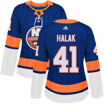 Adidas New York Islanders #41 Jaroslav Halak Royal Blue Home Authentic Women's Stitched NHL Jersey