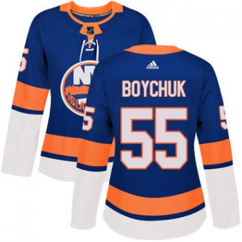 Adidas New York Islanders #55 Johnny Boychuk Royal Blue Home Authentic Women's Stitched NHL Jersey
