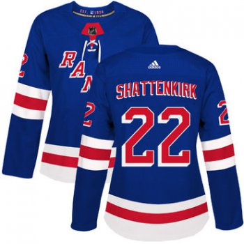 Adidas New York Rangers #22 Kevin Shattenkirk Royal Blue Home Authentic Women's Stitched NHL Jersey