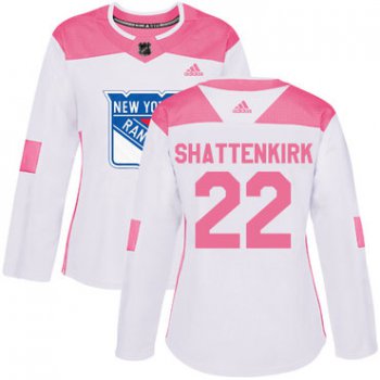 Adidas New York Rangers #22 Kevin Shattenkirk White Pink Authentic Fashion Women's Stitched NHL Jersey