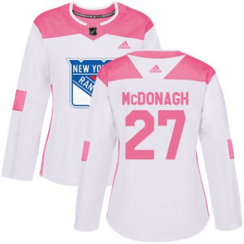 Adidas New York Rangers #27 Ryan McDonagh White Pink Authentic Fashion Women's Stitched NHL Jersey
