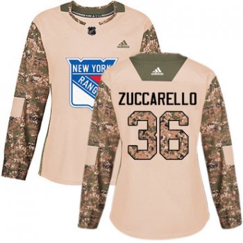 Adidas New York Rangers #36 Mats Zuccarello Camo Authentic 2017 Veterans Day Women's Stitched NHL Jersey