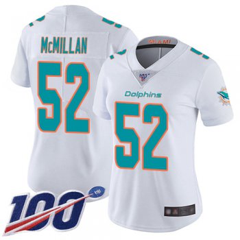 Nike Dolphins #52 Raekwon McMillan White Women's Stitched NFL 100th Season Vapor Limited Jersey