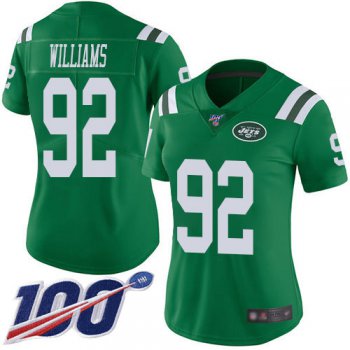 Nike Jets #92 Leonard Williams Green Women's Stitched NFL Limited Rush 100th Season Jersey