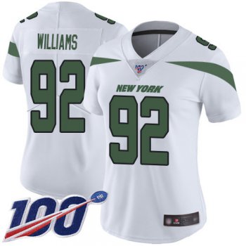 Nike Jets #92 Leonard Williams White Women's Stitched NFL 100th Season Vapor Limited Jersey