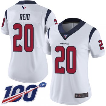 Nike Texans #20 Justin Reid White Women's Stitched NFL 100th Season Vapor Limited Jersey