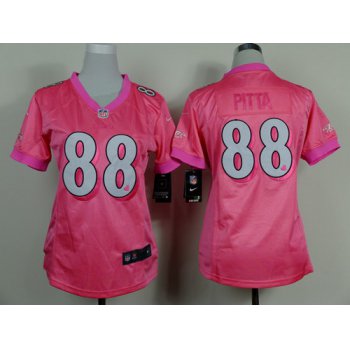 Nike Baltimore Ravens #88 Dennis Pitta Pink Love Womens Jersey