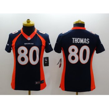 Nike Denver Broncos #80 Julius Thomas 2013 Blue Limited Womens Jersey