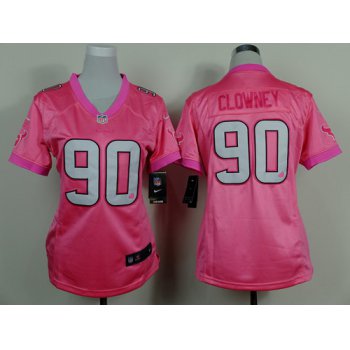 Nike Houston Texans #90 Jadeveon Clowney Pink Love Womens Jersey
