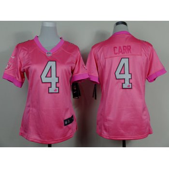 Nike Oakland Raiders #4 Derek Carr Pink Love Womens Jersey
