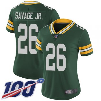 Nike Packers #26 Darnell Savage Jr. Green Team Color Women's Stitched NFL 100th Season Vapor Limited Jersey