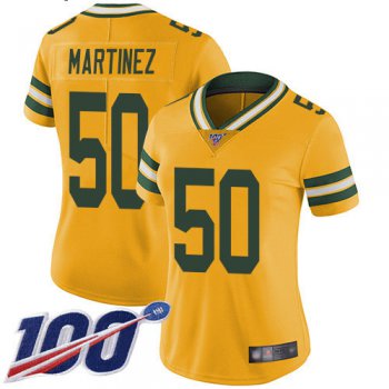 Nike Packers #50 Blake Martinez Yellow Women's Stitched NFL Limited Rush 100th Season Jersey