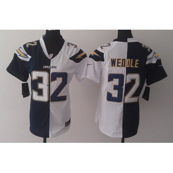 Nike San Diego Chargers #32 Eric Weddle 2013 Navy Blue/White Two Tone Womens Jersey