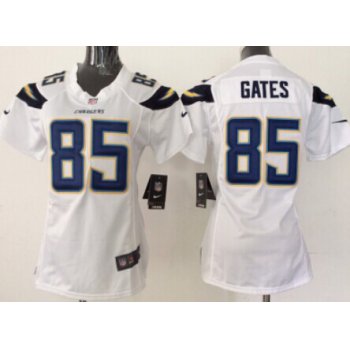 Nike San Diego Chargers #85 Antonio Gates 2013 White Game Womens Jersey