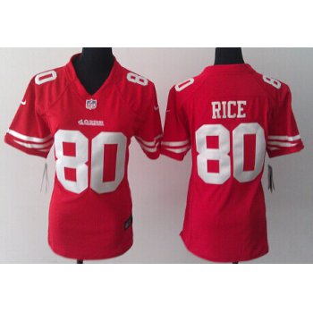 Nike San Francisco 49ers #80 Jerry Rice Red Game Womens Jersey