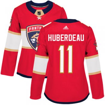 Adidas Florida Panthers #11 Jonathan Huberdeau Red Home Authentic Women's Stitched NHL Jersey