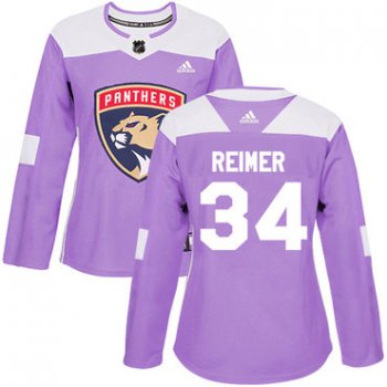 Adidas Florida Panthers #34 James Reimer Purple Authentic Fights Cancer Women's Stitched NHL Jersey