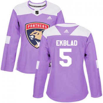 Adidas Florida Panthers #5 Aaron Ekblad Purple Authentic Fights Cancer Women's Stitched NHL Jersey