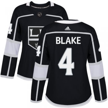 Adidas Los Angeles Kings #4 Rob Blake Black Home Authentic Women's Stitched NHL Jersey